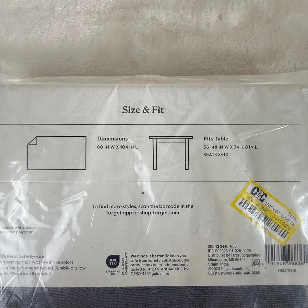 Threshold Rectangular Tablecloth 60